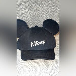 DISNEY Black Mickey Mouse Ears Hat Cap Adult SnapBack Adjustable